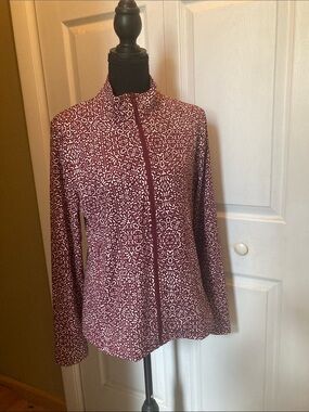 Tommy Bahama Maroon and White Printed Active Jacket. Size L